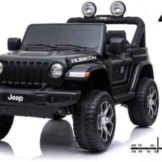 JEEP RUBICÓN 12V, 4 MOTORES DE 12V, MP3, NEGRO, 1 PLAZA -  INDA247-BNRUBICONBLACK